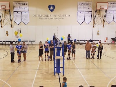 A pickleball court at Desert Christian Academy.