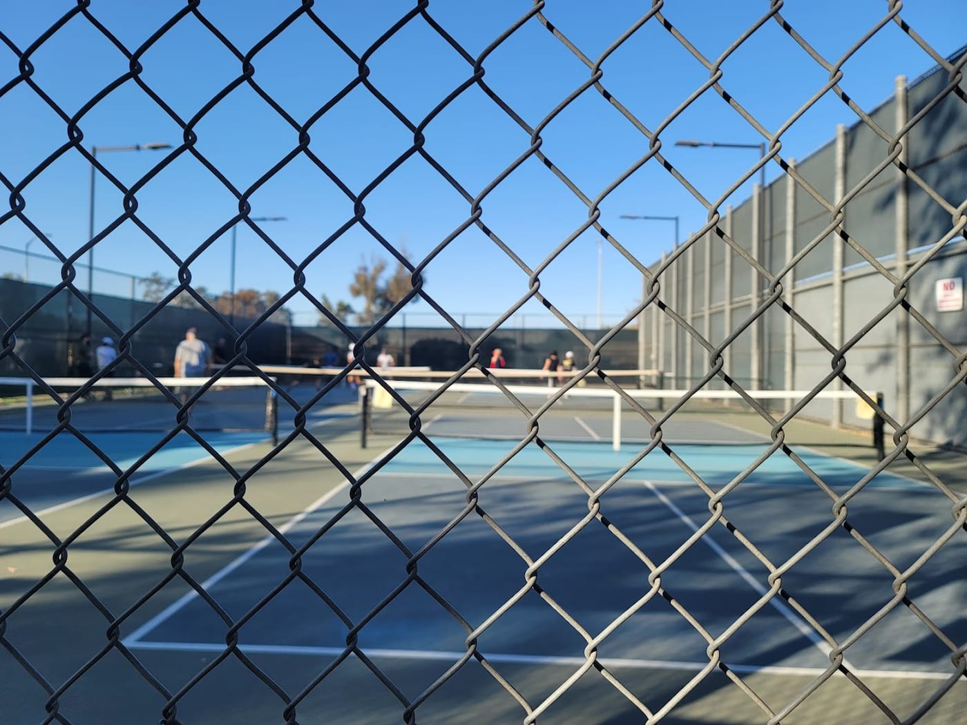 A pickleball court at Larry L. Maxam Memorial Park.