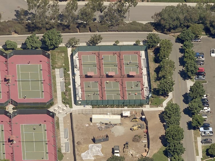 A pickleball court at Poinsettia Community Park.