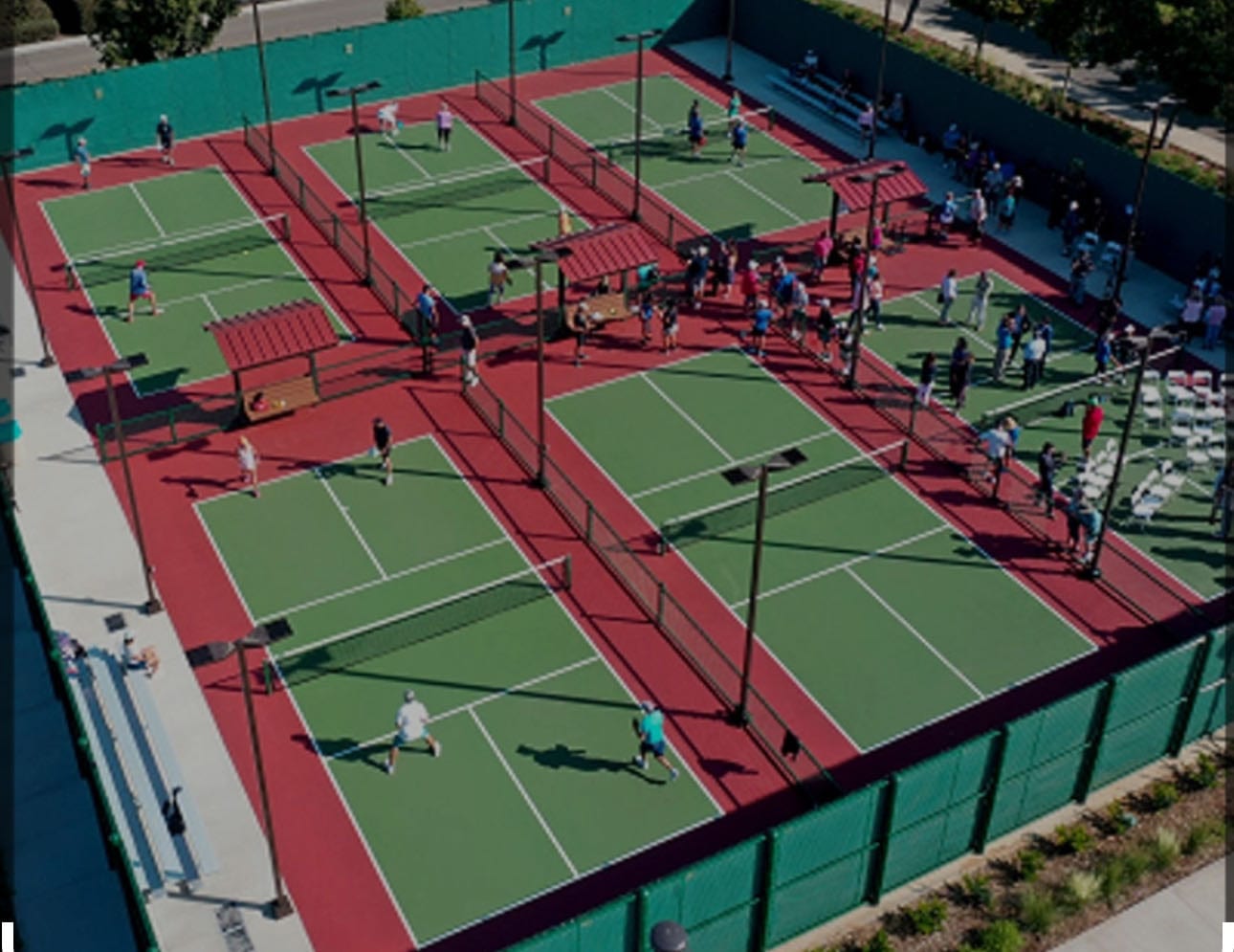 A pickleball court at Poinsettia Park.