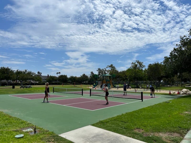 A pickleball court at Tanager Park.