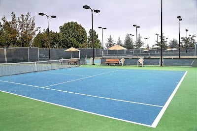 A pickleball court at Cupertino Sports Center.
