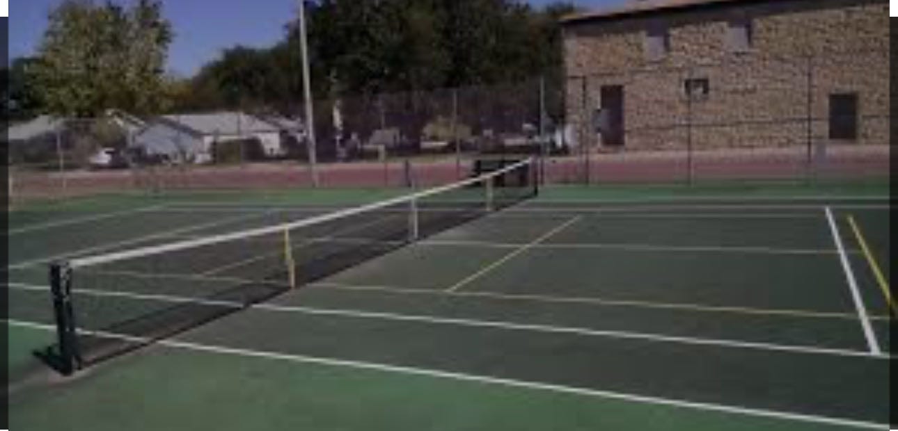 A pickleball court at Chapman Sports Park.