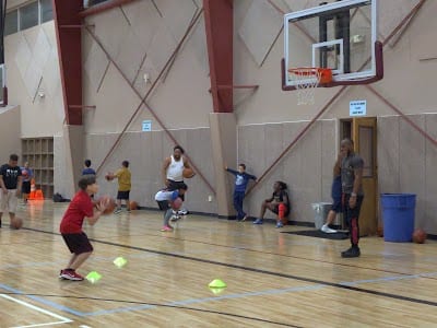 A pickleball court at Highland Family YMCA.