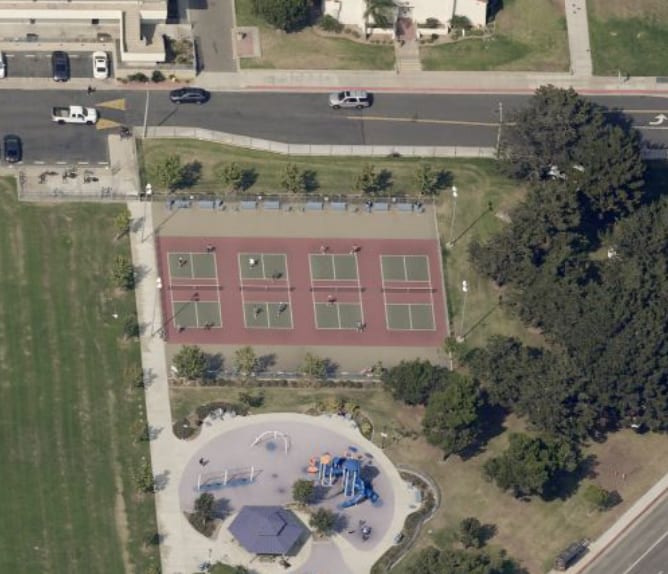 A pickleball court at Worthy Park.