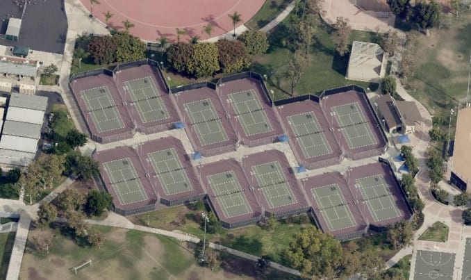 A pickleball court at Heritage Community Park.