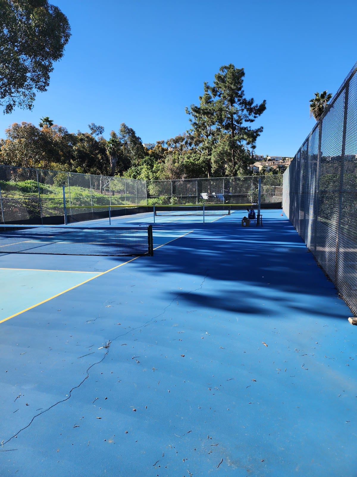 A pickleball court at Highwood Park.
