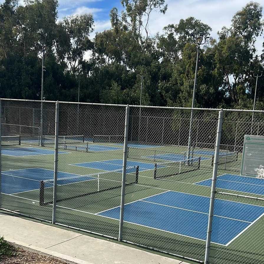 A pickleball court at DeForest Park.