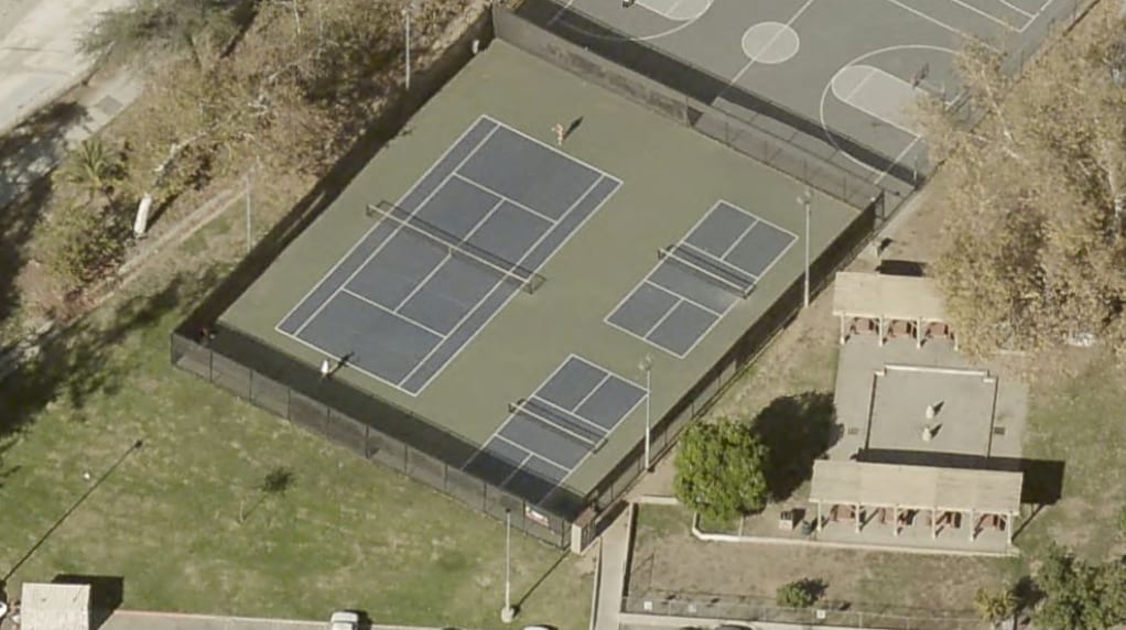 A pickleball court at Montecito Heights Recreation Center.