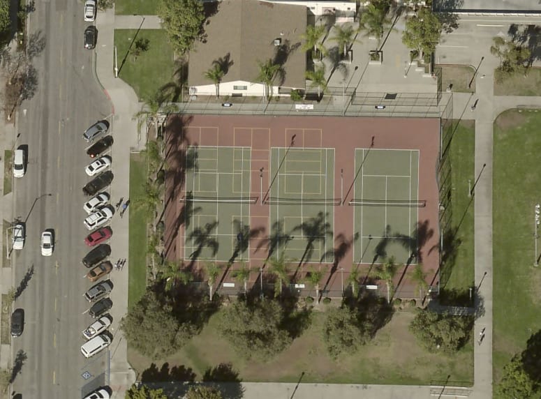 A pickleball court at Barnes Park.