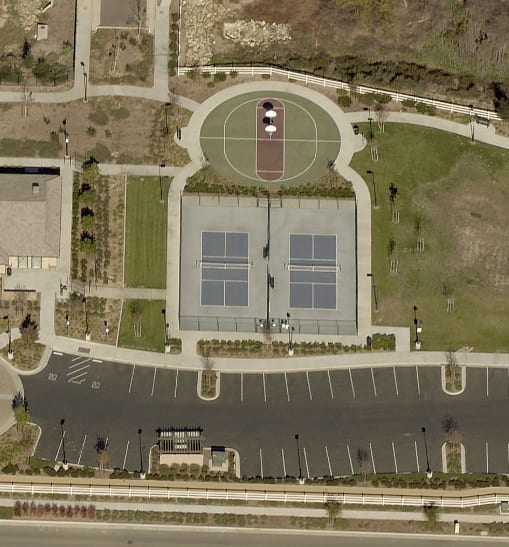 A pickleball court at Alderwood Park.