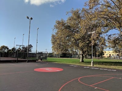 A pickleball court at Bushrod Park.