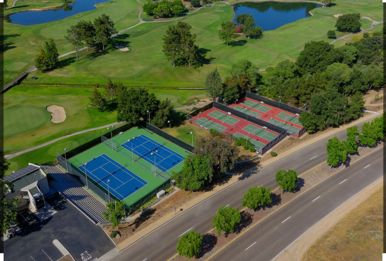 A pickleball court at San Vicente Resort.