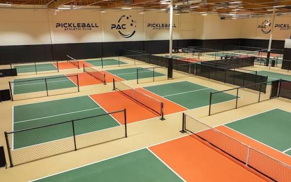 A pickleball court at Pickleball Athletic Club (PAC).