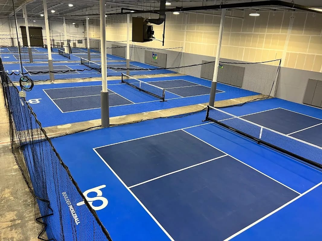 A pickleball court at Boulder Pickleball.