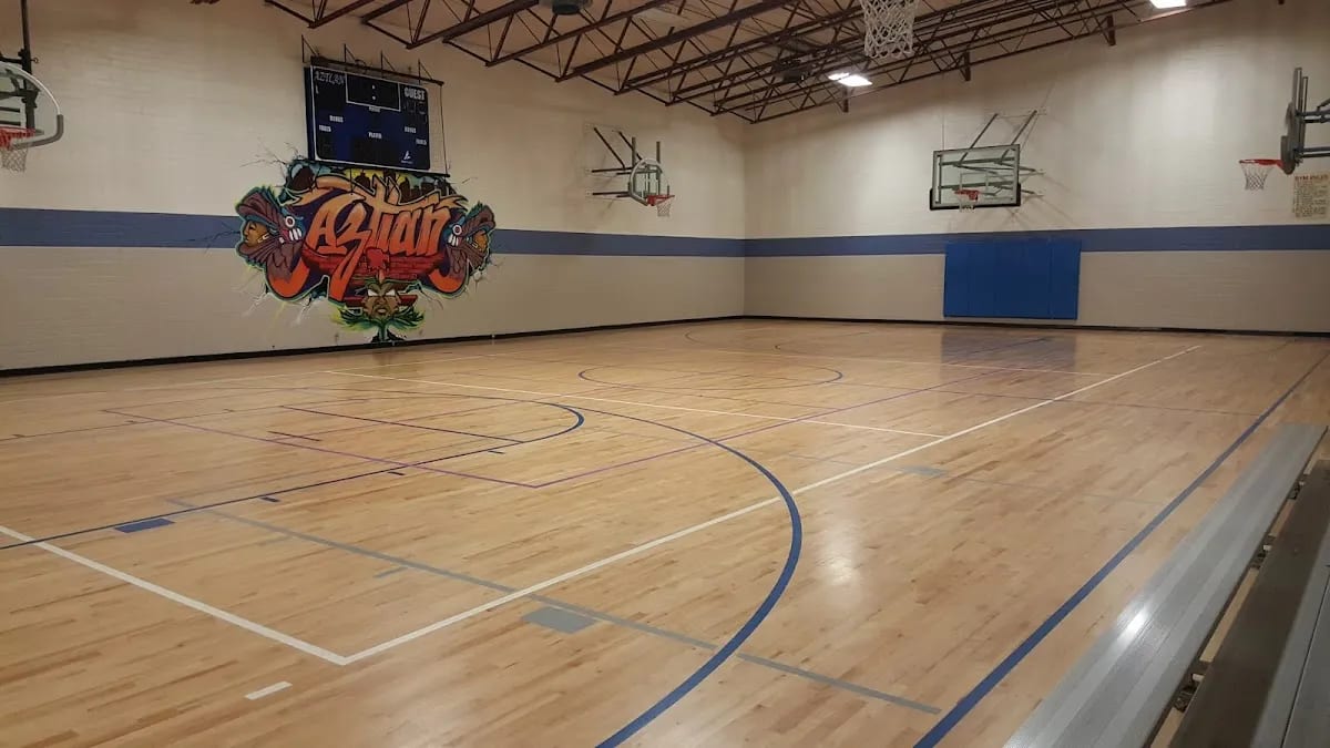A pickleball court at Aztlan Recreation Center.