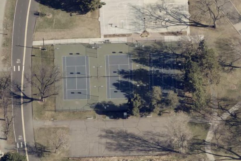 A pickleball court at Washington Park Recreation Center.