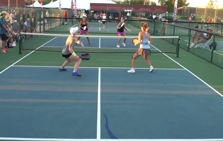 A pickleball court at Tuscany Bay.