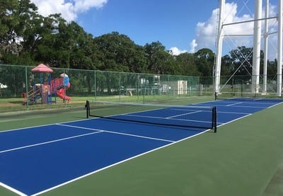A pickleball court at 17th Avenue West Park.
