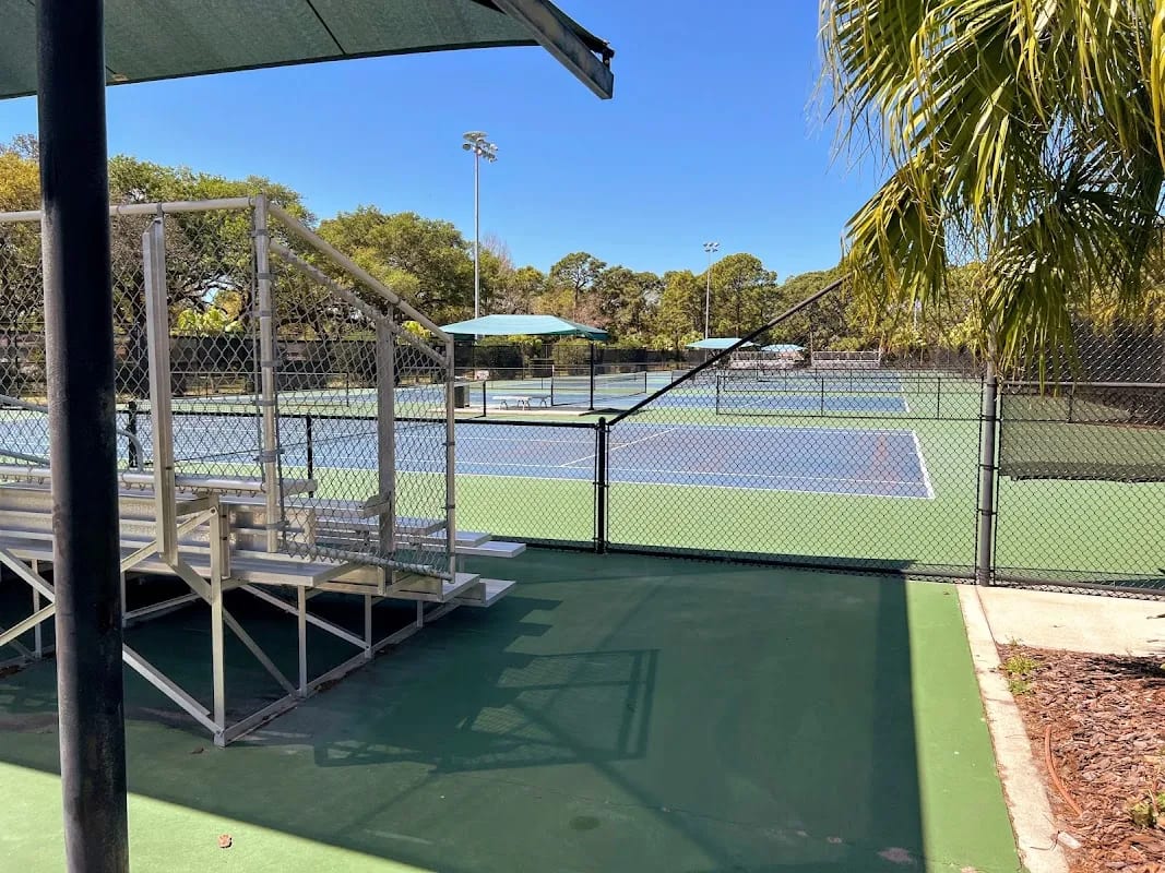 A pickleball court at Mcmullen Tennis Center.