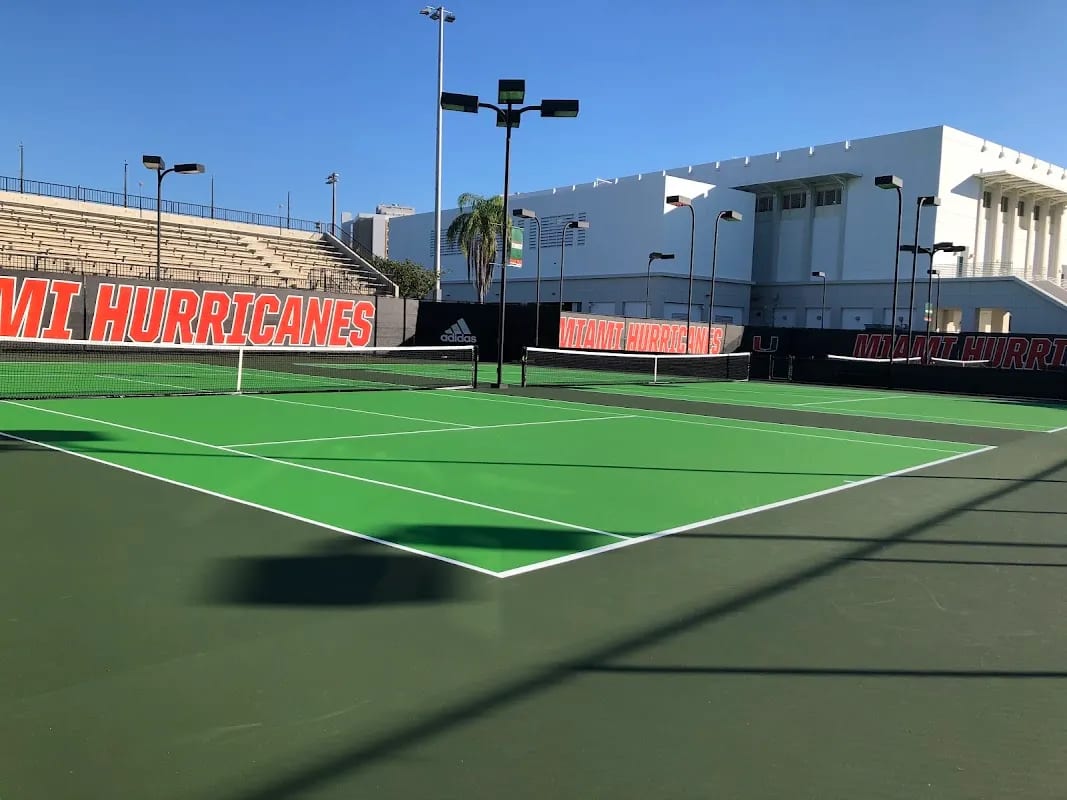 A pickleball court at UMiami Pickleball.