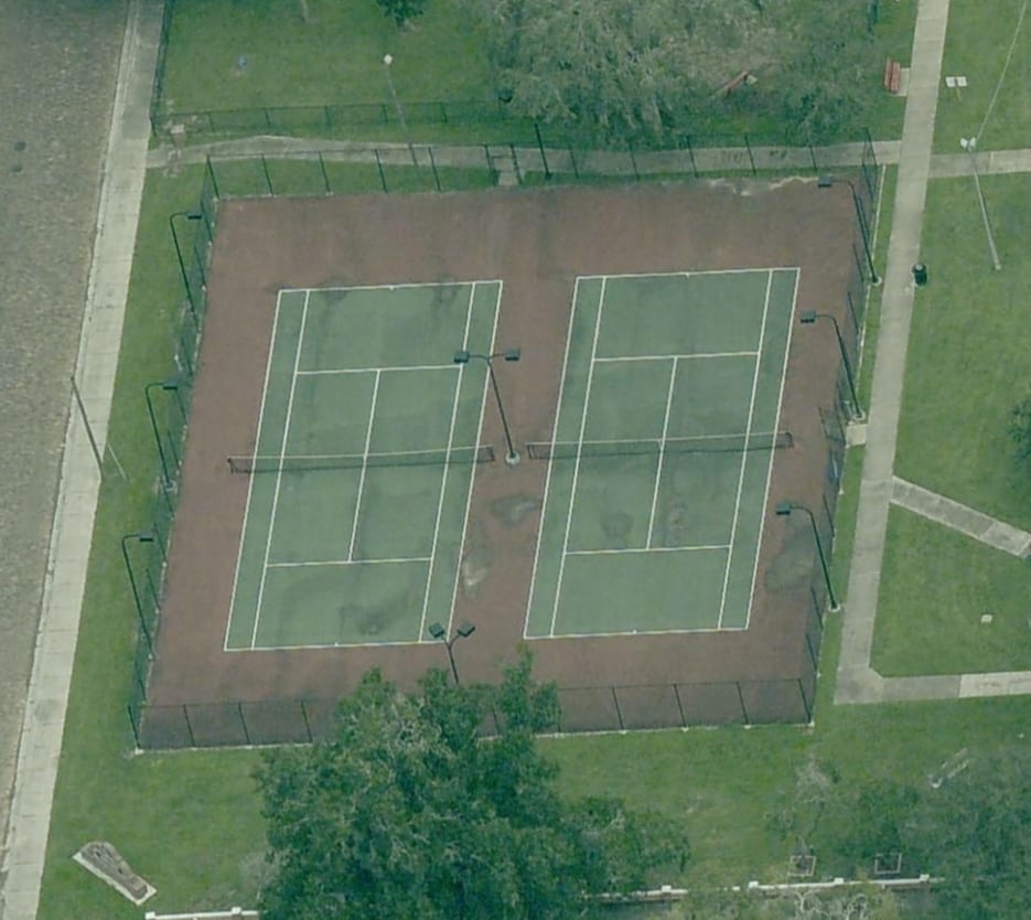A pickleball court at Price Park.
