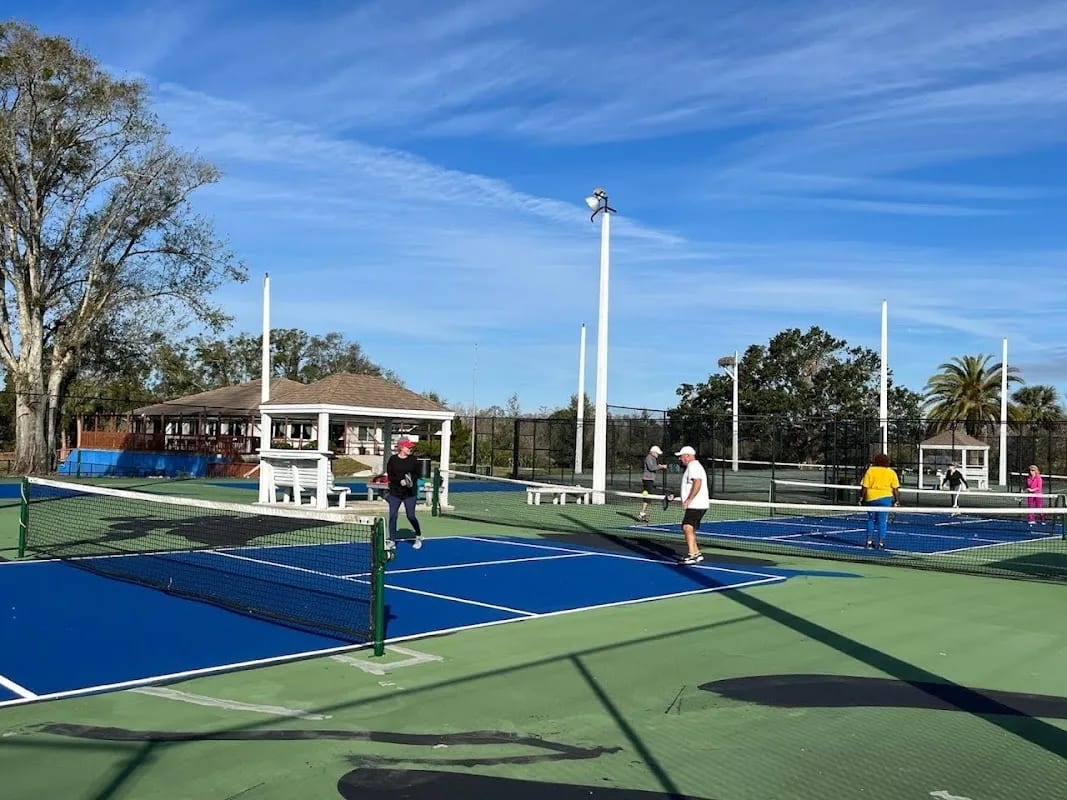 A pickleball court at Pelican Bay Sports Club.