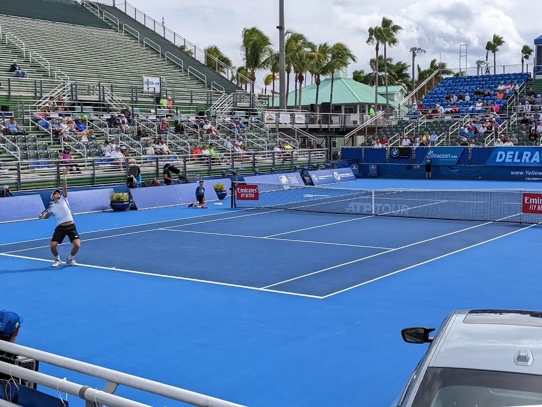 A pickleball court at Delray Beach Tennis Center.