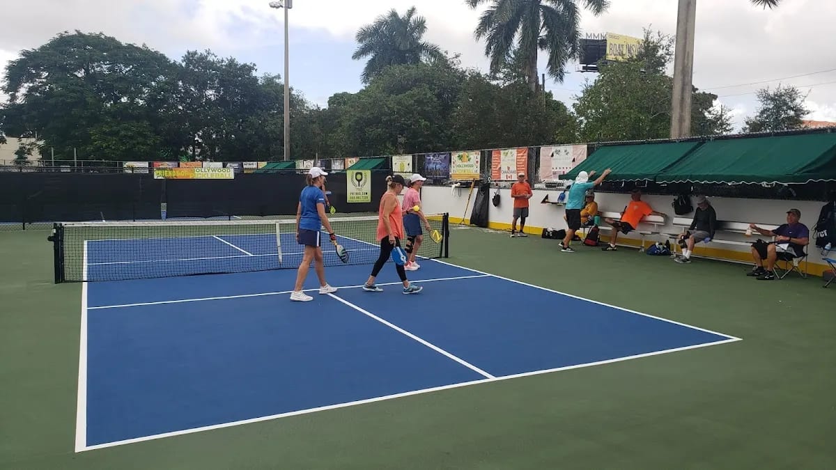 A pickleball court at Stan Goldman Memorial Park.