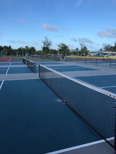 A pickleball court at Higgs Beach Tennis Courts.