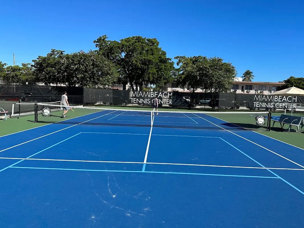 A pickleball court at Miami Beach Tennis Center.