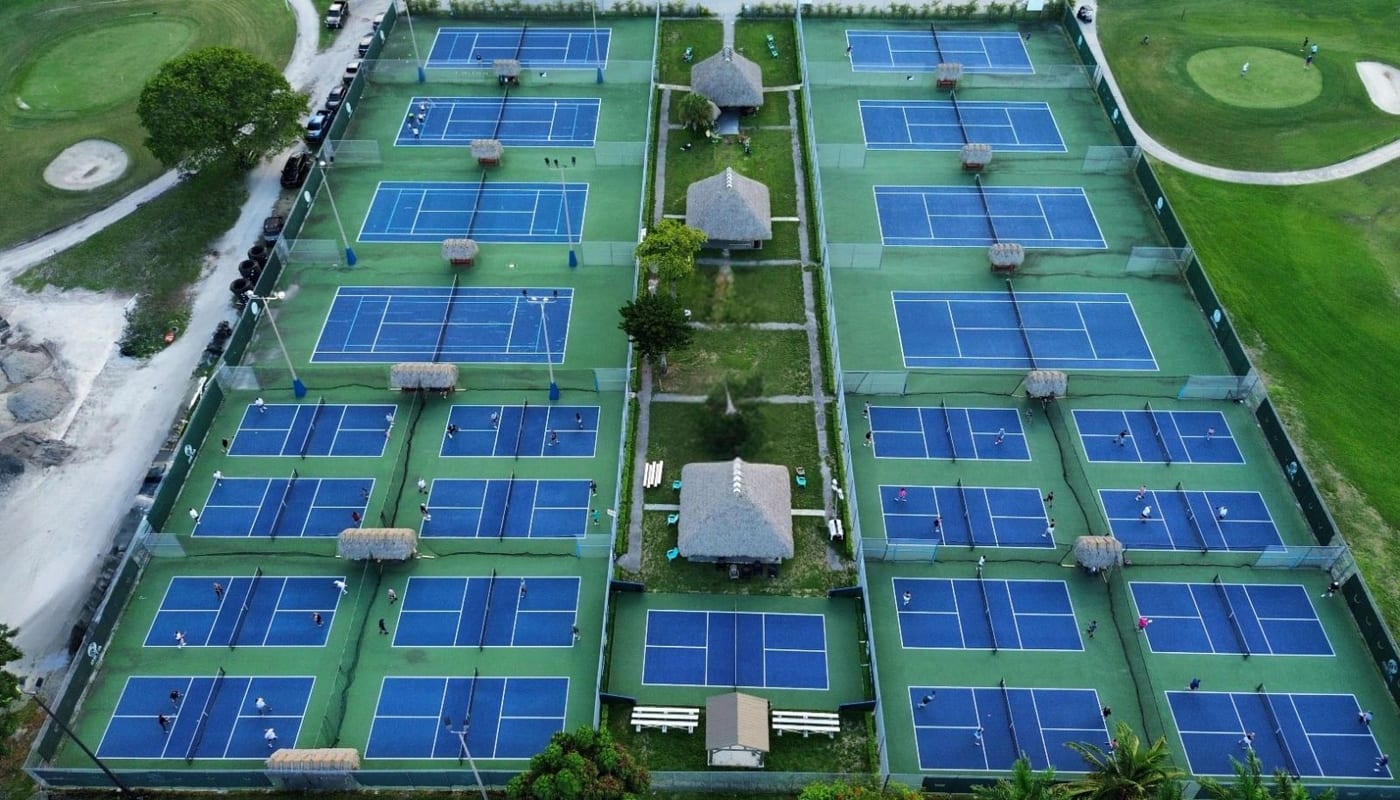 A pickleball court at DETA Pickleball Club.