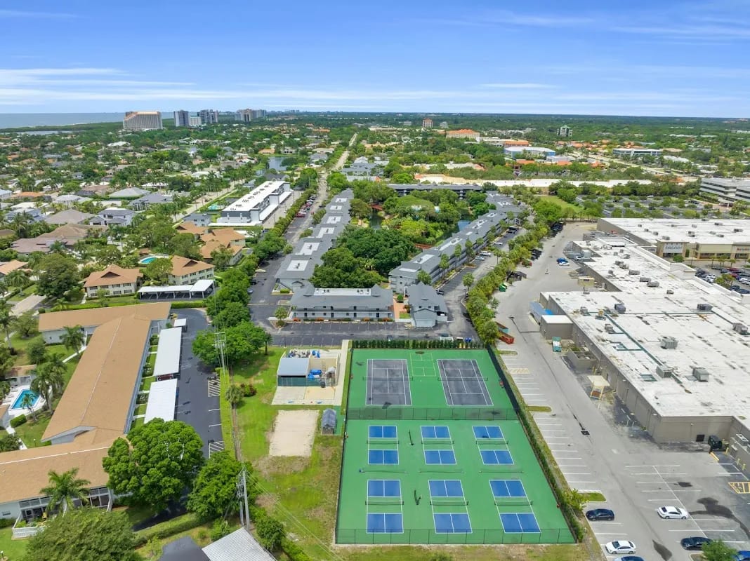 A pickleball court at Park Shore Resort.