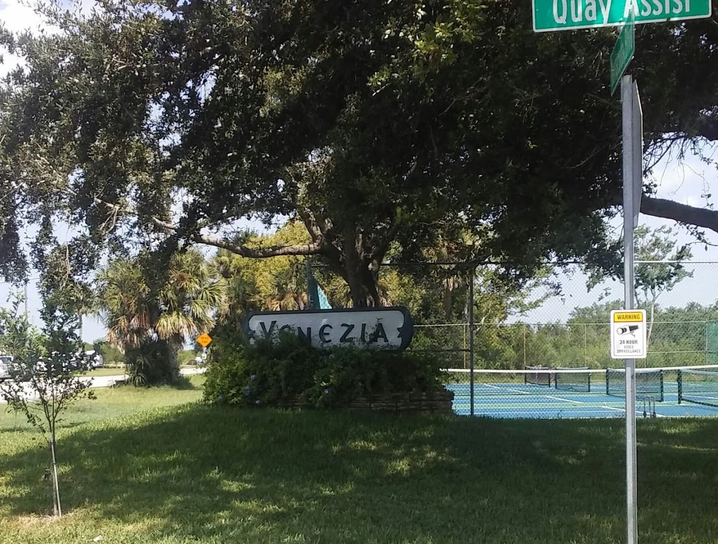 A pickleball court at Venezia Pickleball Club.