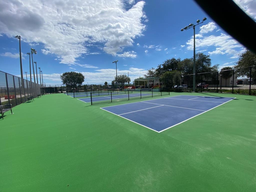 A pickleball court at Wimberly Fields Park.