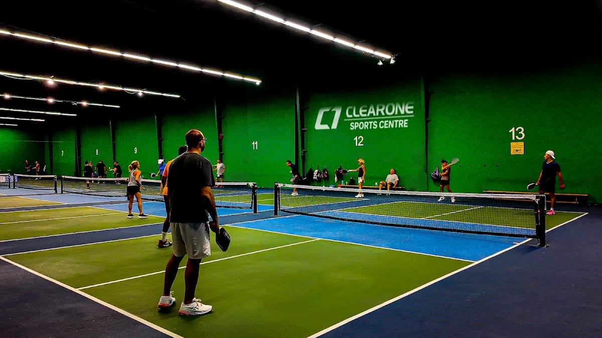 A pickleball court at Clearone Sports Centre.