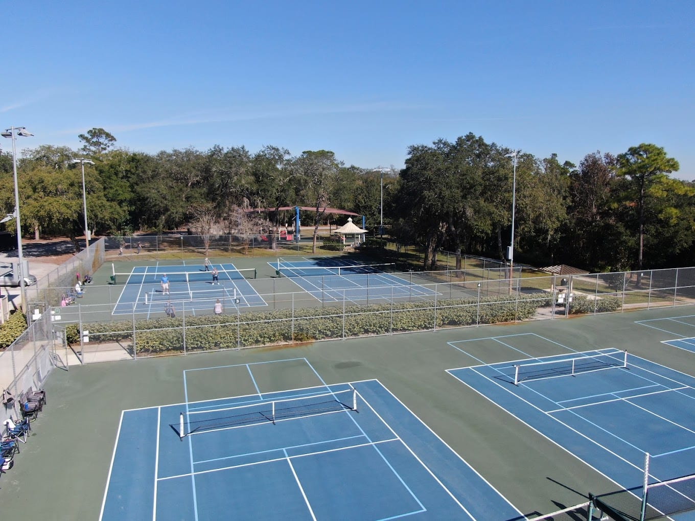 A pickleball court at Round Lake Park.