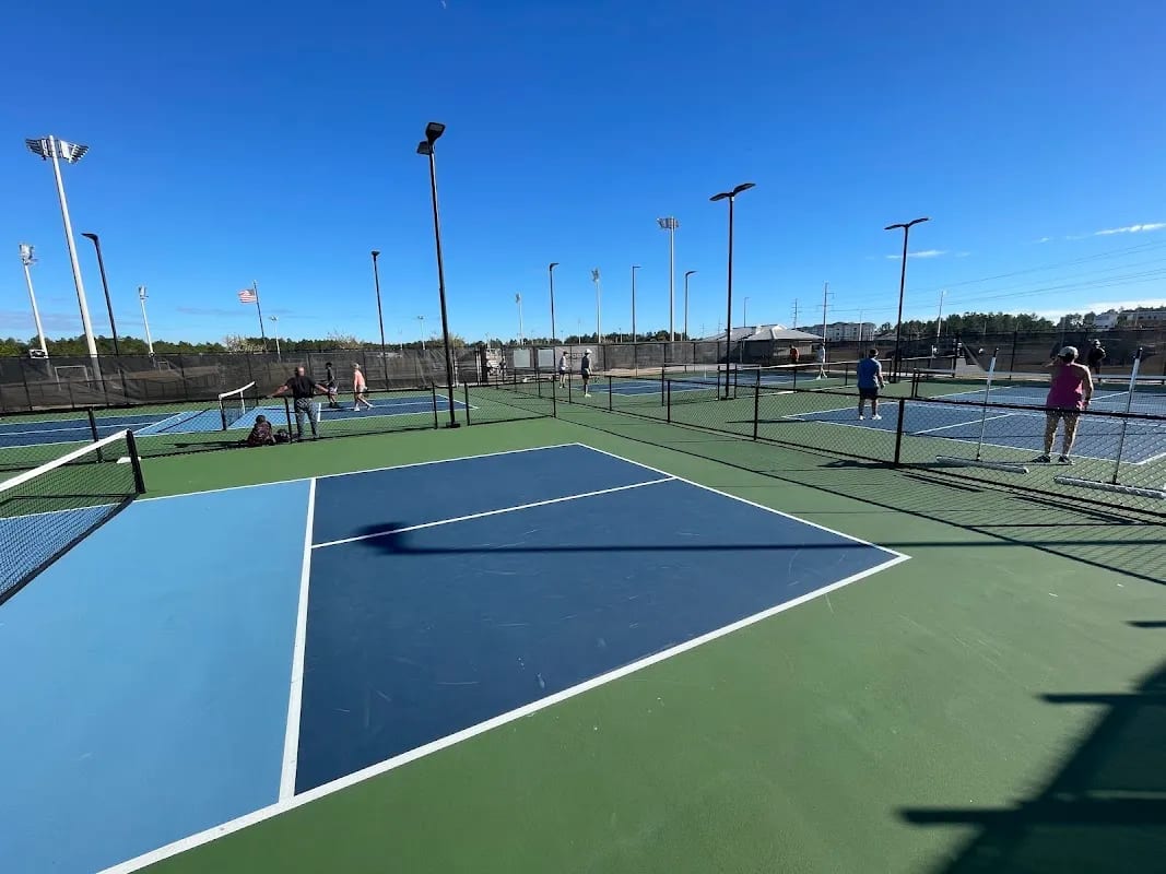 A pickleball court at South Walton Sports Complex(Behind Dune Lakes Elem School).