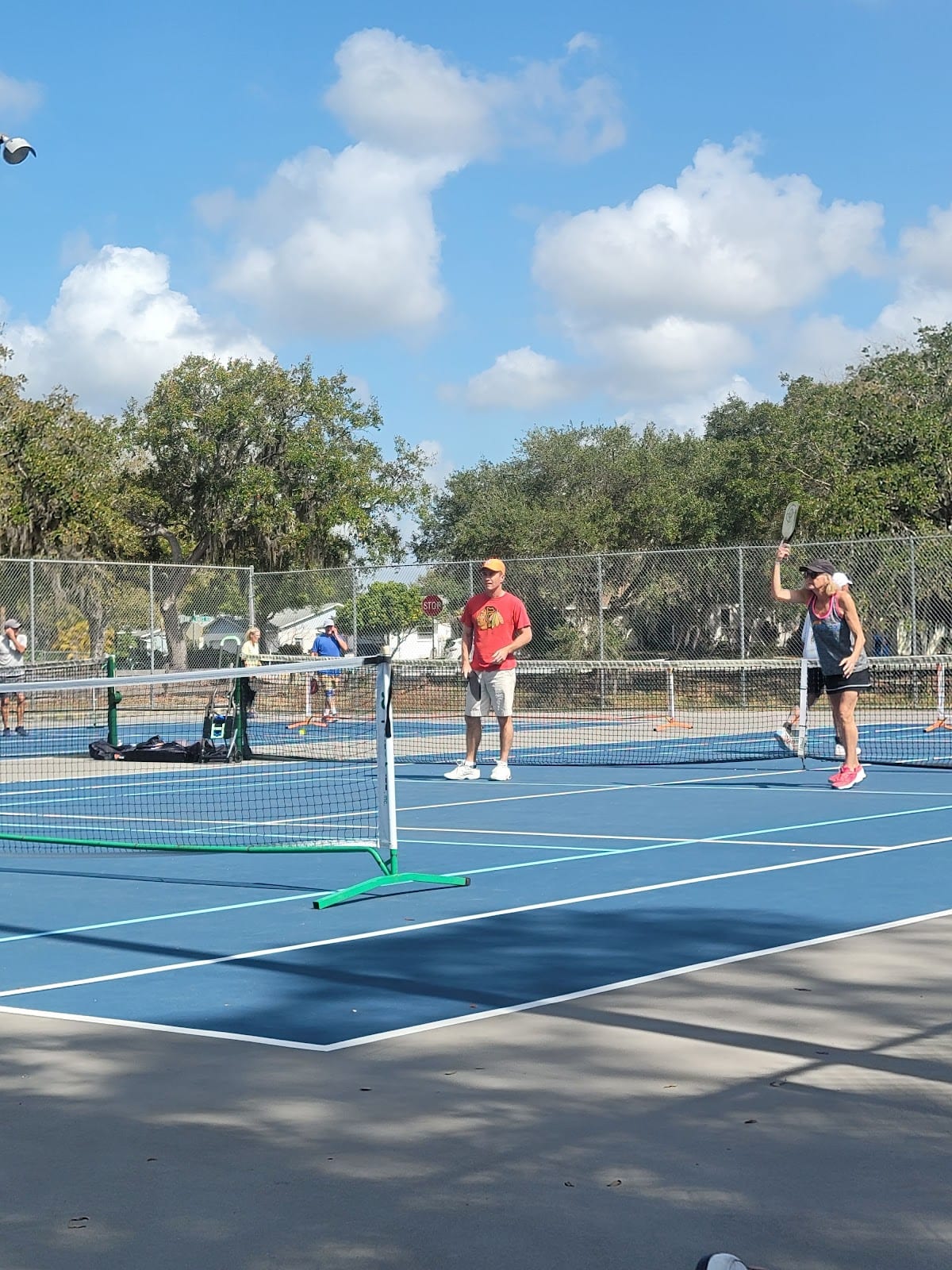A pickleball court at Colonial Oaks Park.