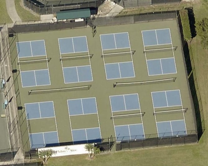 A pickleball court at Palm Aire Country Club.