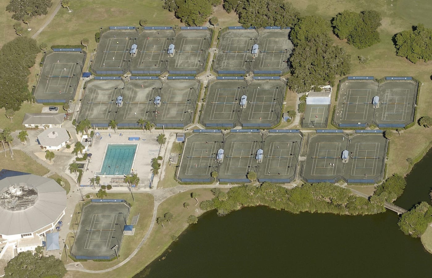 A pickleball court at Serendipity:Health & Racquet Club.