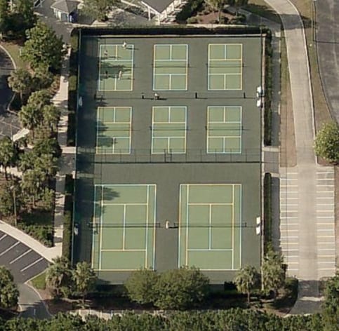A pickleball court at Saddlebrook Recreation Center.
