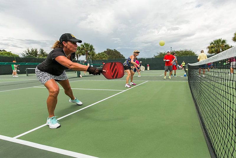 A pickleball court at Spanish Moss.