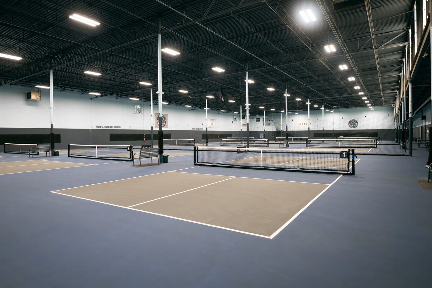 A pickleball court at Atlanta Pickleball Center.