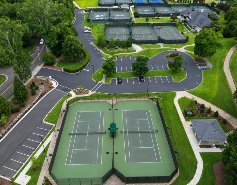 A pickleball court at Myers Park Country Club.