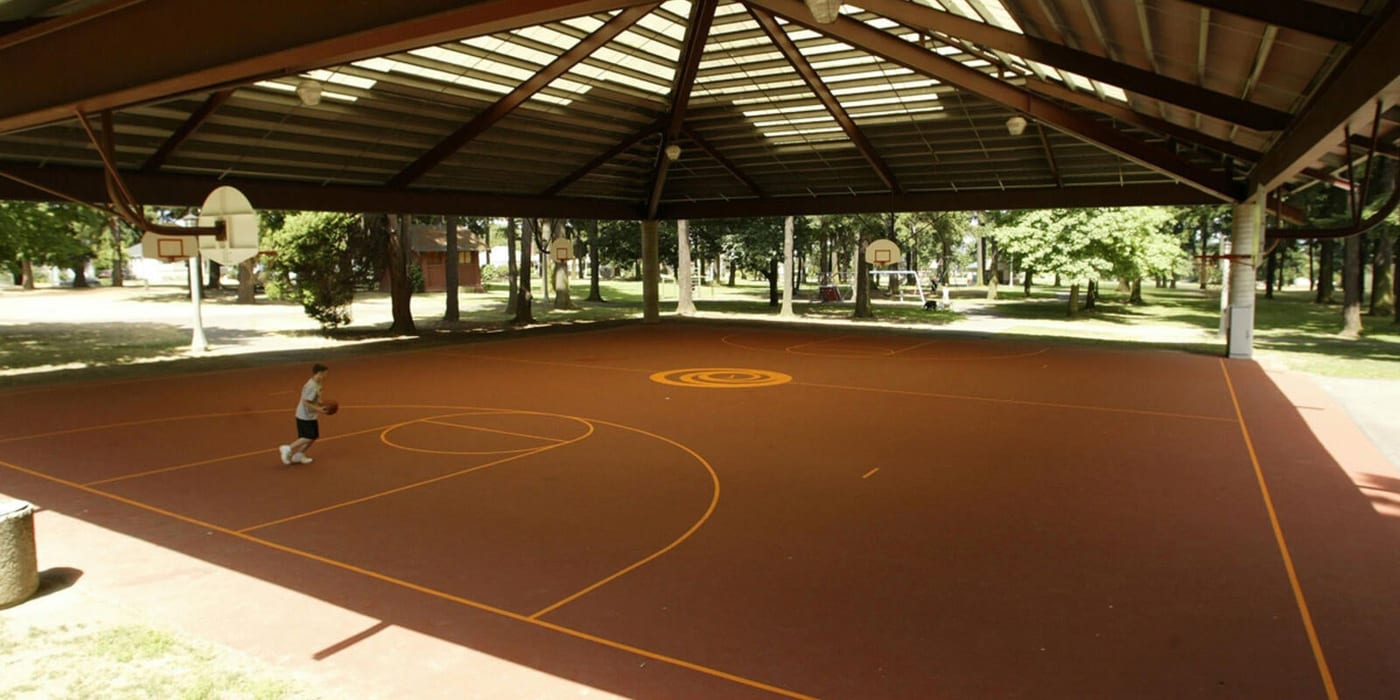 A pickleball court at Alberta Park (Portland OR).