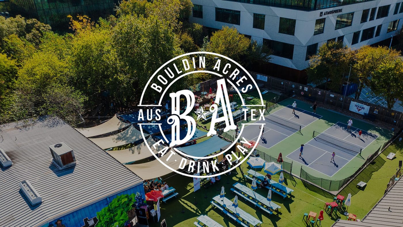A pickleball court at Bouldin Acres Beer Garden.
