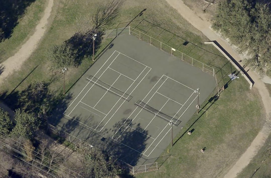 A pickleball court at Little Zilker Park.