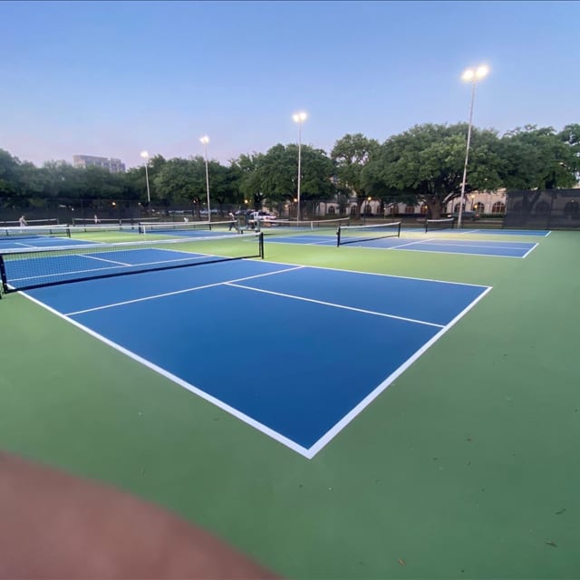 A pickleball court at Cole Park.