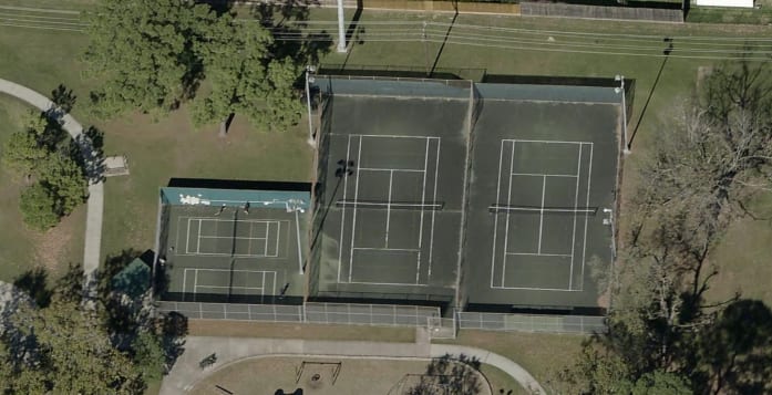 A pickleball court at Jaycee Park.
